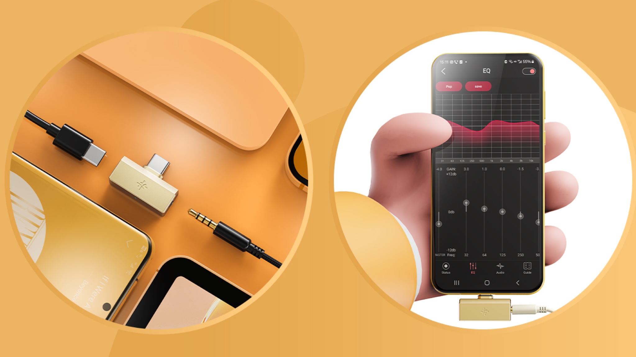 Product photography of the FiiO Snowsky Tiny headphone DAC