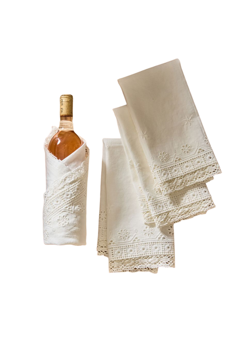 Eyelet Crochet Napkins, Set of 4