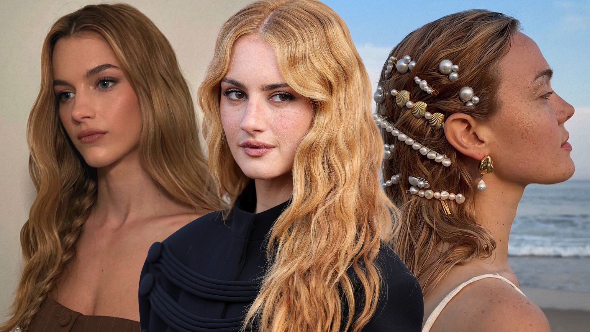 Three women with golden strawberry blonde hair.