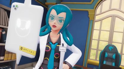 Pokemon Legends Z-A Mable using a tablet