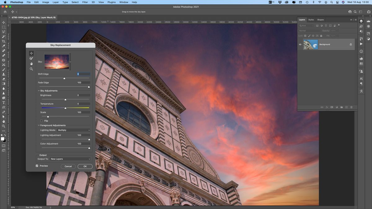 Photoshop CC sky replacement