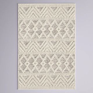 Ganta Moroccan Handmade Flatweave Wool Charcoal/Cream Area Rug