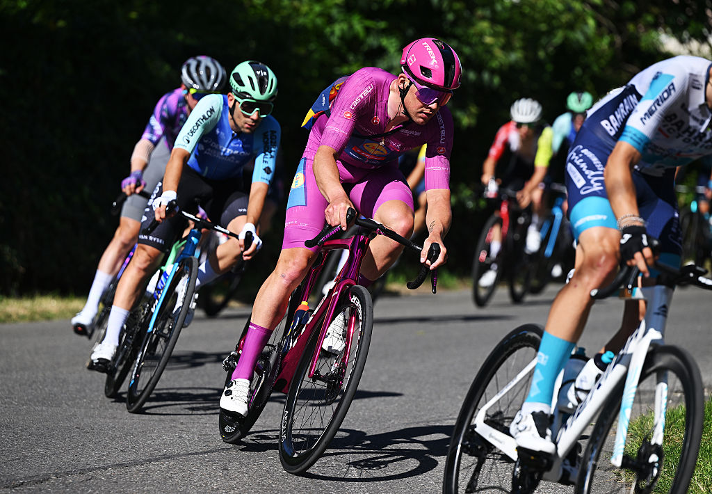 CESANO MADERNO ITALY MAY 29 Mads Pedersen of Denmark and Team Lidl Trek Purple Points Jersey competes in the chase group during the 108th Giro dItalia 2025 Stage 18 a 144km stage from Morbegno to Cesano Maderno UCIWT on May 29 2025 in Cesano Maderno Italy Photo by Dario BelingheriGetty Images