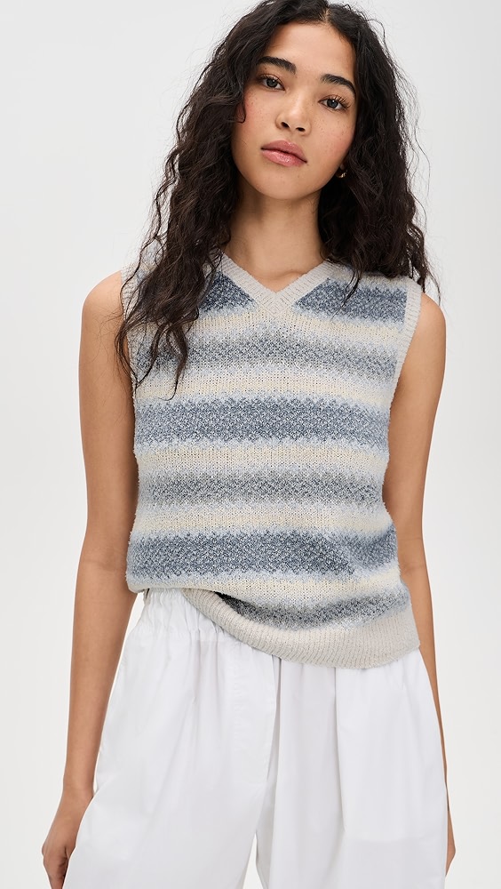 Vince Summer Fair Isle Knit Vest