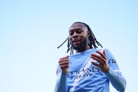 MANCHESTER, ENGLAND - JANUARY 10: Antoine Semenyo of Manchester City during the Emirates FA Cup Third Round match between Manchester City and Exeter City on January 10, 2026 in Manchester, England. (Photo by Robbie Jay Barratt - AMA/Getty Images)