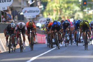 Petre Sagan Michael Matthews Greg Van Avermaet Giacomo Nizzolo sprinting Milan-San Remo 2020