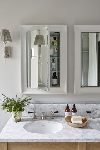 Mirrors in a small bathroom by Sims Hilditch