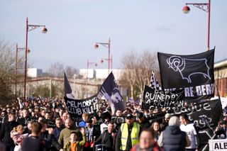 Derby fans protest against the club ownership