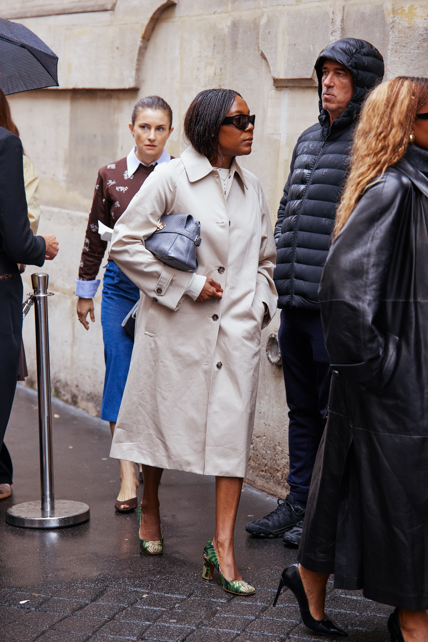 A Paris Fashion Week attendee shows off their outfit.
