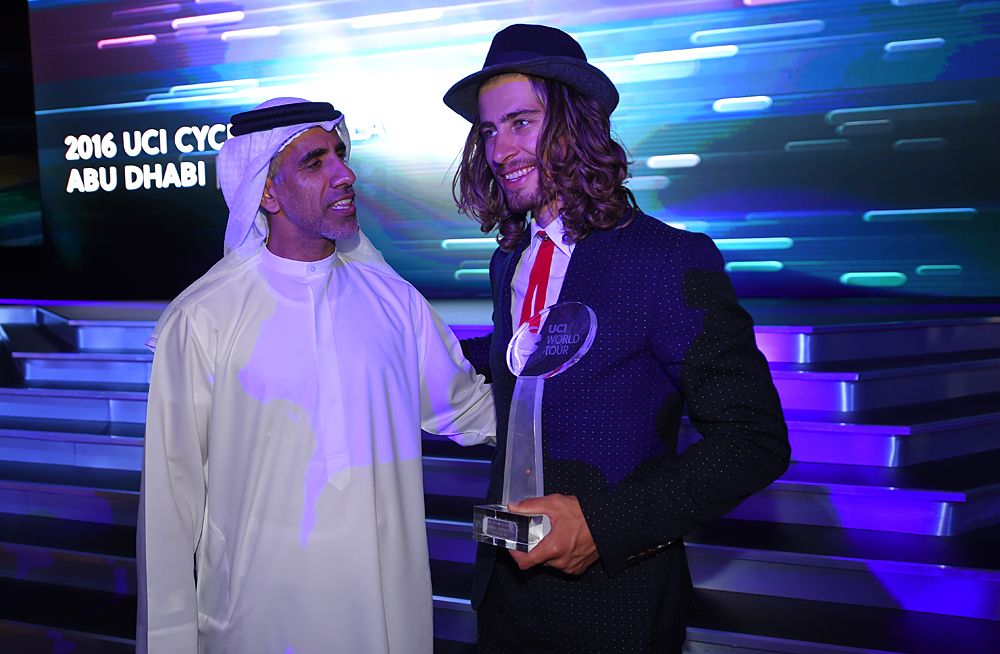 World champion Peter Sagan at the 2016 UCI Gala in Abu Dhabi