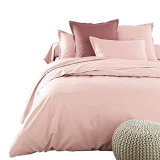 100% cotton percale 200 Thread Count Duvet Cover in powder pink