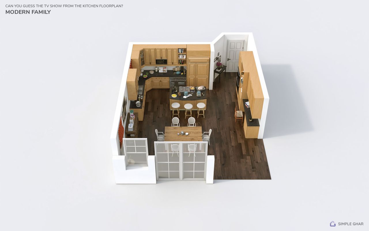 A render of a famous TV kitchen