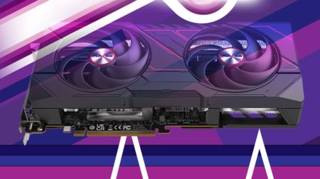 AMD Sapphire RX 9070 GRE with purple line graphics overlaying GPU.