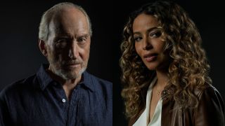 Character posters from left to right of Charles Dance and Meta Golding for Rabbit Hole
