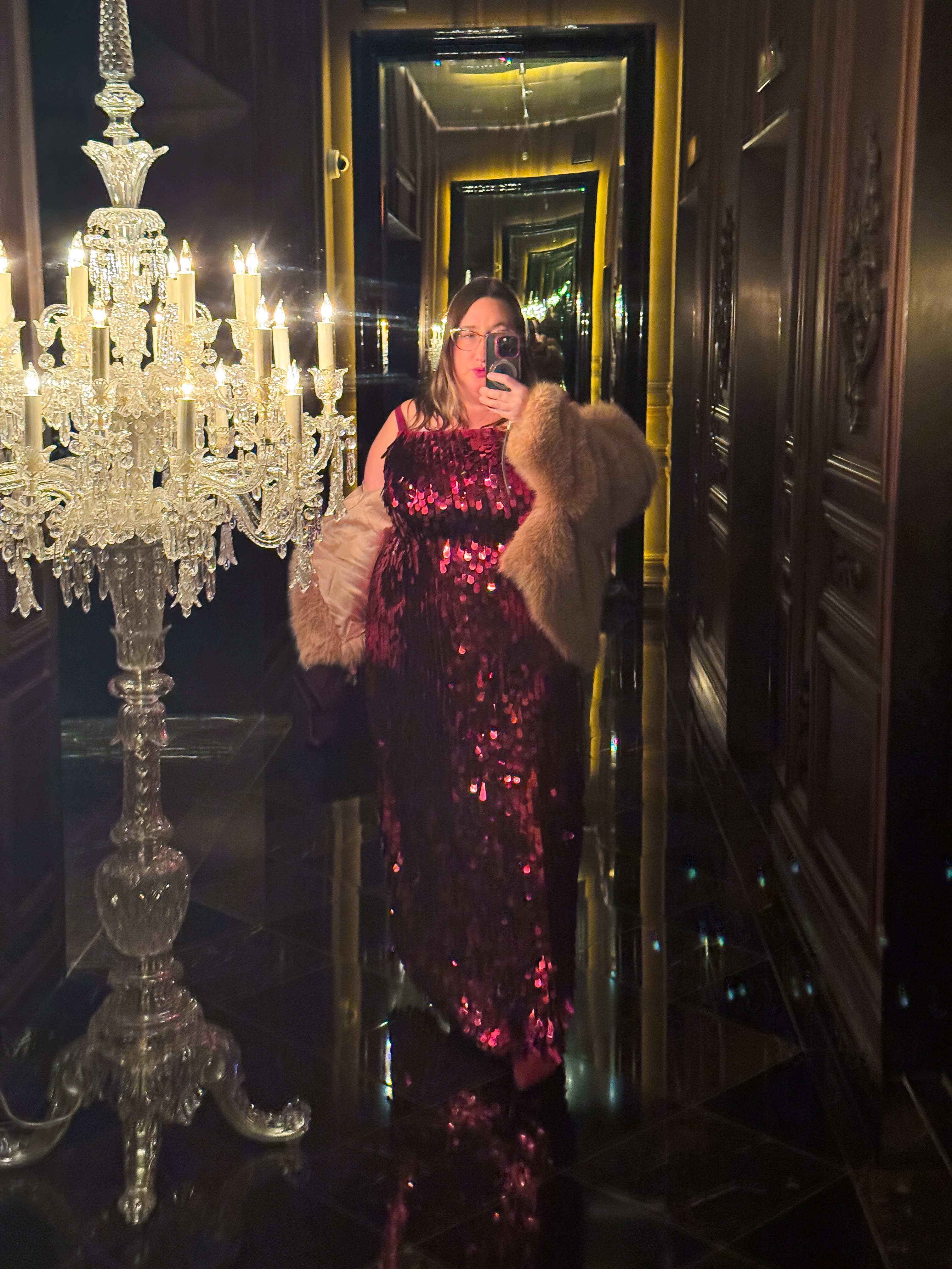 Sarah Chiwaya wearing non-boring holiday party dresses