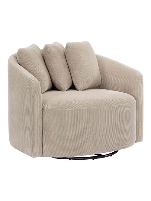 Beautiful Drew Accent Chair by Drew Barrymore, Cream Boucle