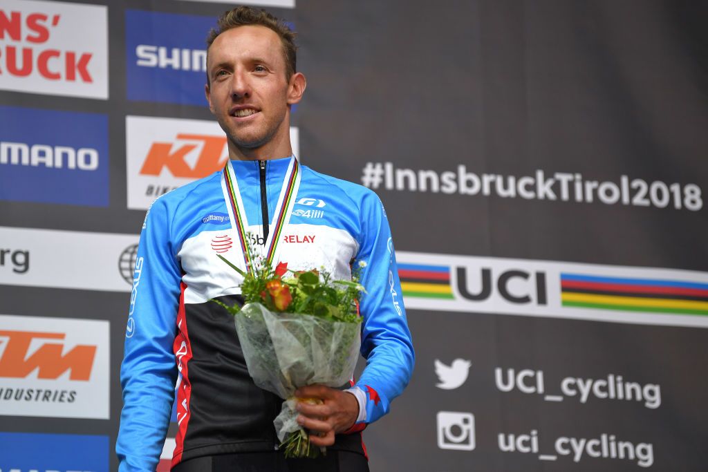 Michael Woods (Canada) with the bronze medal