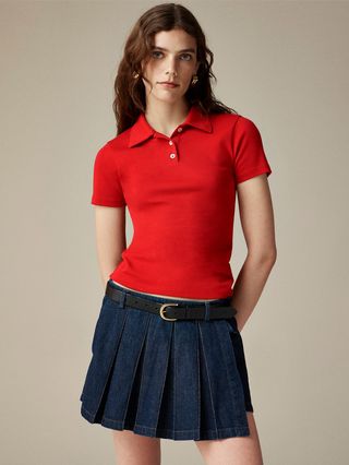 Perfect fitting shrunken polo shirt with stripes