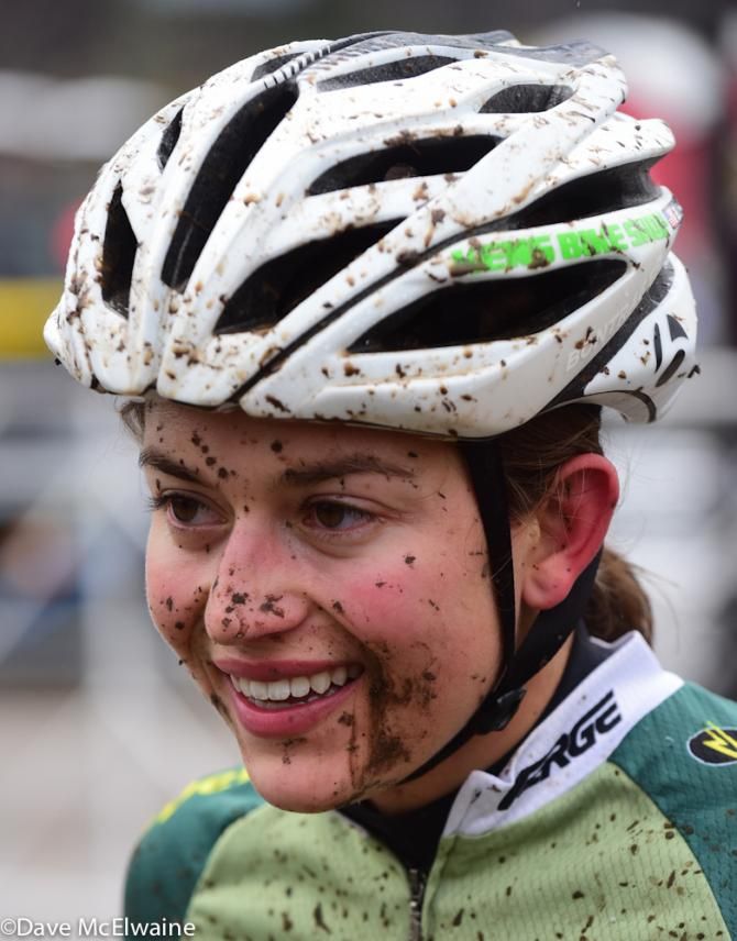 Women's collegiate racing at USA Cycling Cyclo-cross National Championships in Austin, Texas.