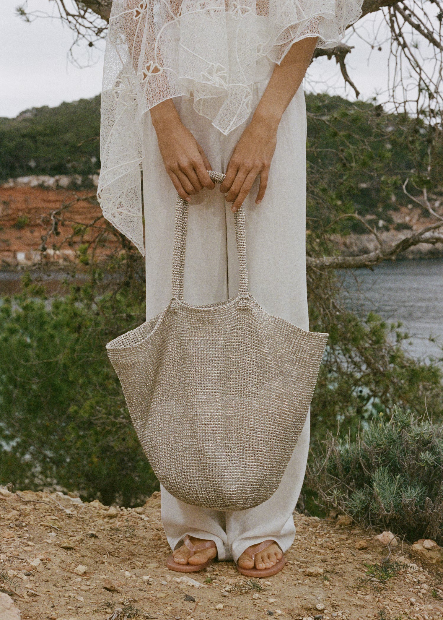 MANGO, Mesh Shopper Bag