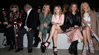 Lottie Moss and Kate Moss on the fashion front row