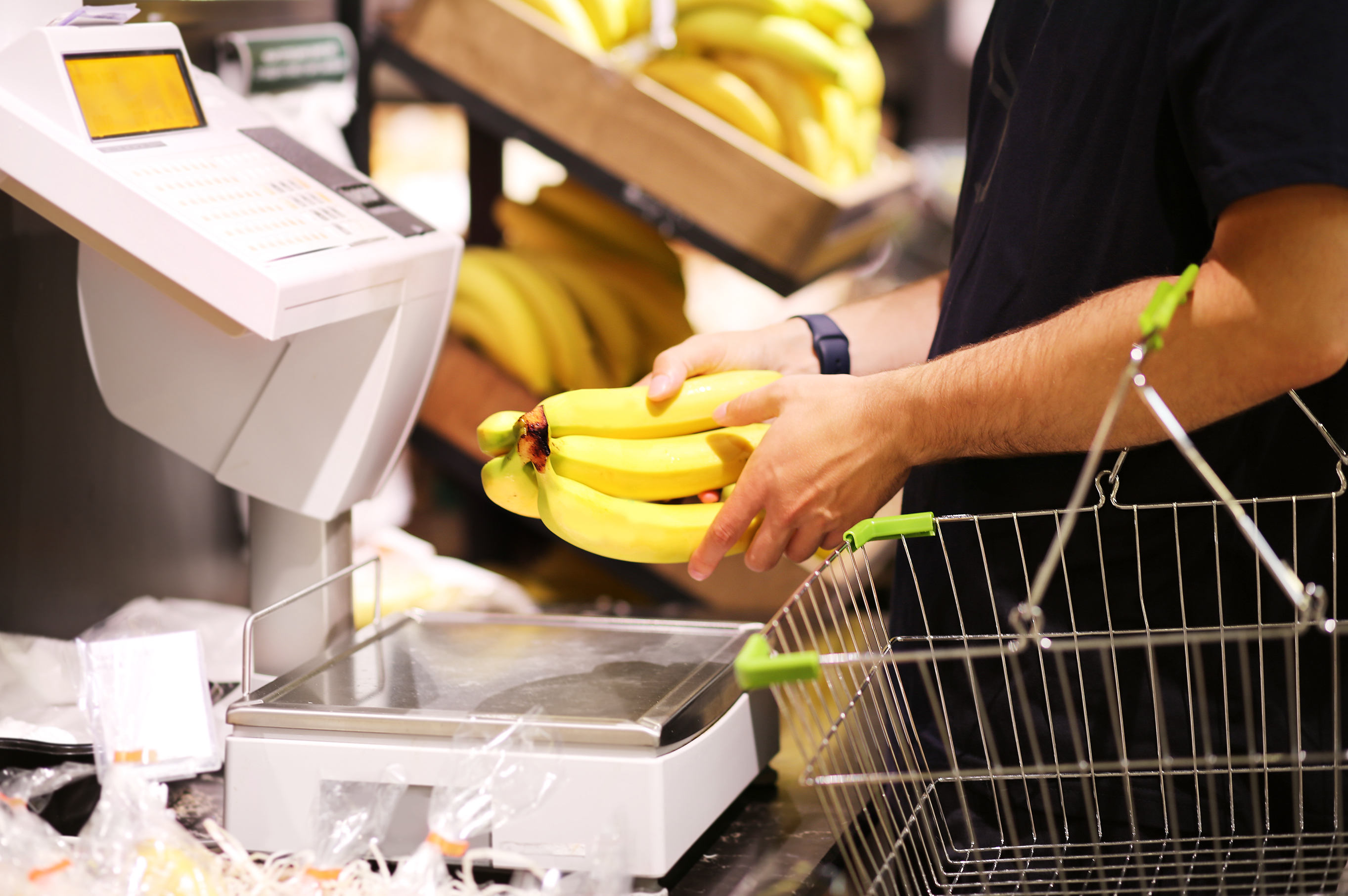 Buying bananas at the market