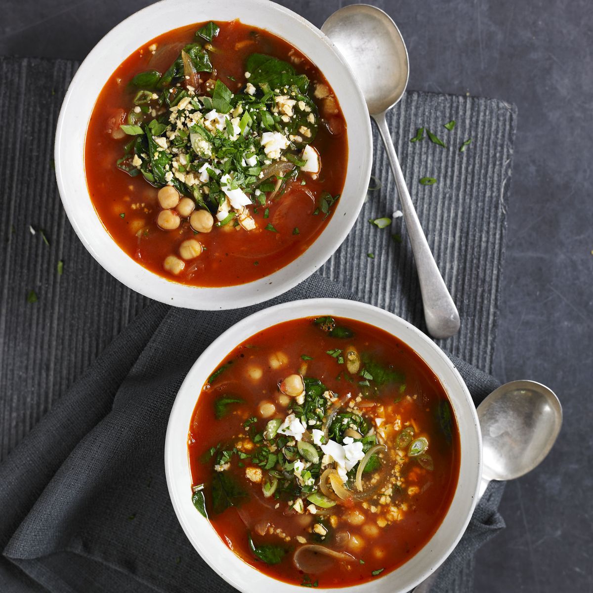 Spanish Chickpea Soup with Spinach and Tomato Dinner Recipes Woman