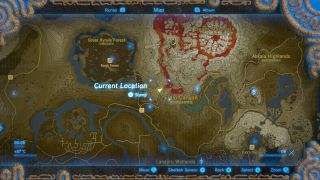 Map location for the Eldin Canyon Breath of the Wild Captured Memories collectible