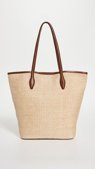 Straw and Leather Tote