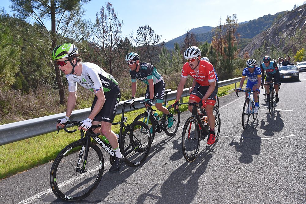 Ben King (Dimension Data) in the breakaway during stage 2 at Volta Ao Algarve