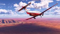 An airplane over a desert