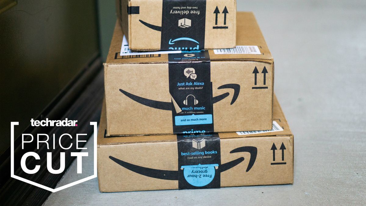 Amazon Prime boxes on a Techradar deals background