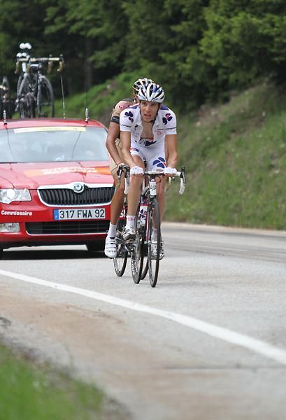 - Thibault Pinot (Fra) Fran&ccedil;aise Des Jeux and Eros Capecchi (Ita) Footon-Servetto chase the lone leader