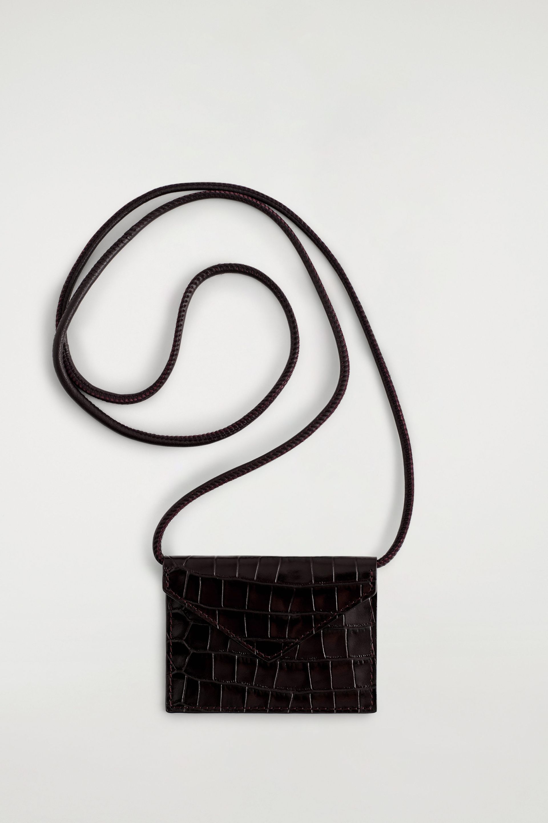 Croc-Embossed Leather Cardholder