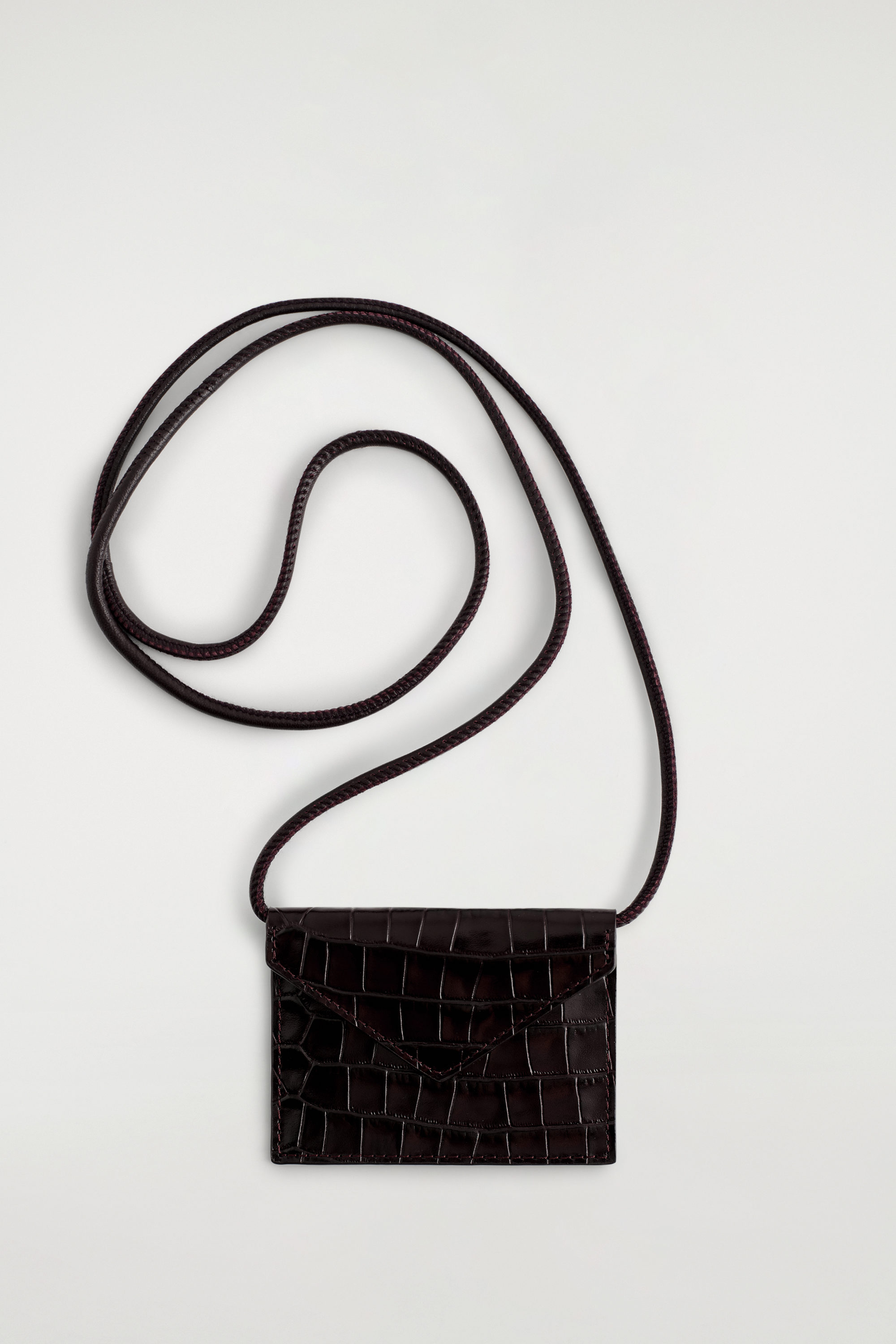 Croc-Embossed Leather Cardholder
