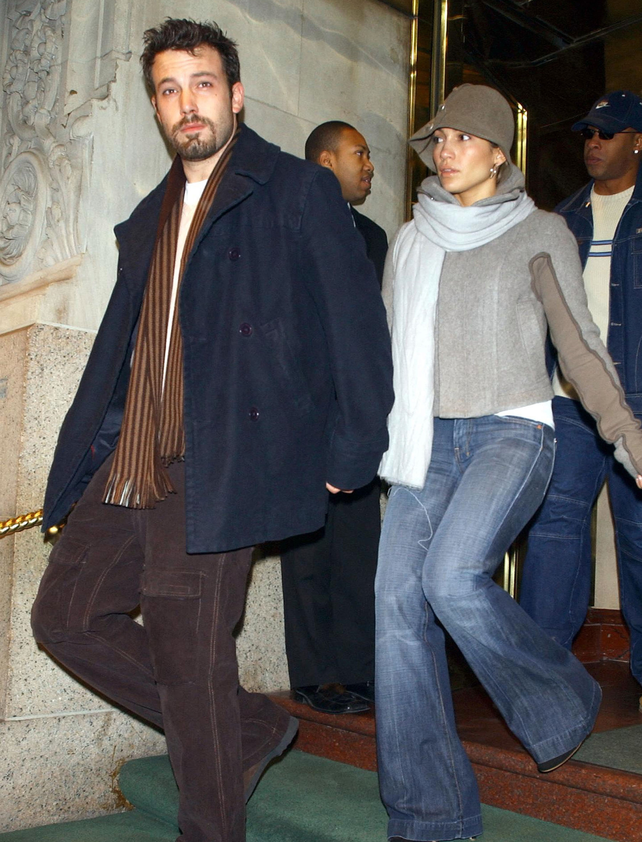 Ben Affleck and Jennifer Lopez doing some holiday shopping in New York City 2003