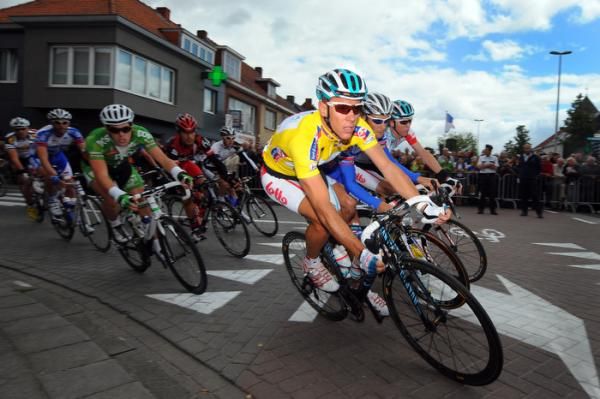 Philippe Gilbert (Omega Pharma-Lotto) holds onto the yellow jersey in Belgium