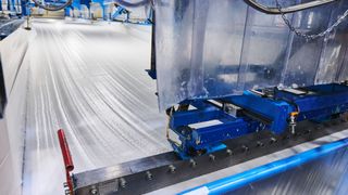 The process of pouring a mattress mould at the 3Z factory