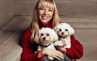 Sara Cox with her dogs