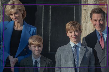 Princess Diana, Prince Charles, Prince William and Prince Harry in The Crown Season 5