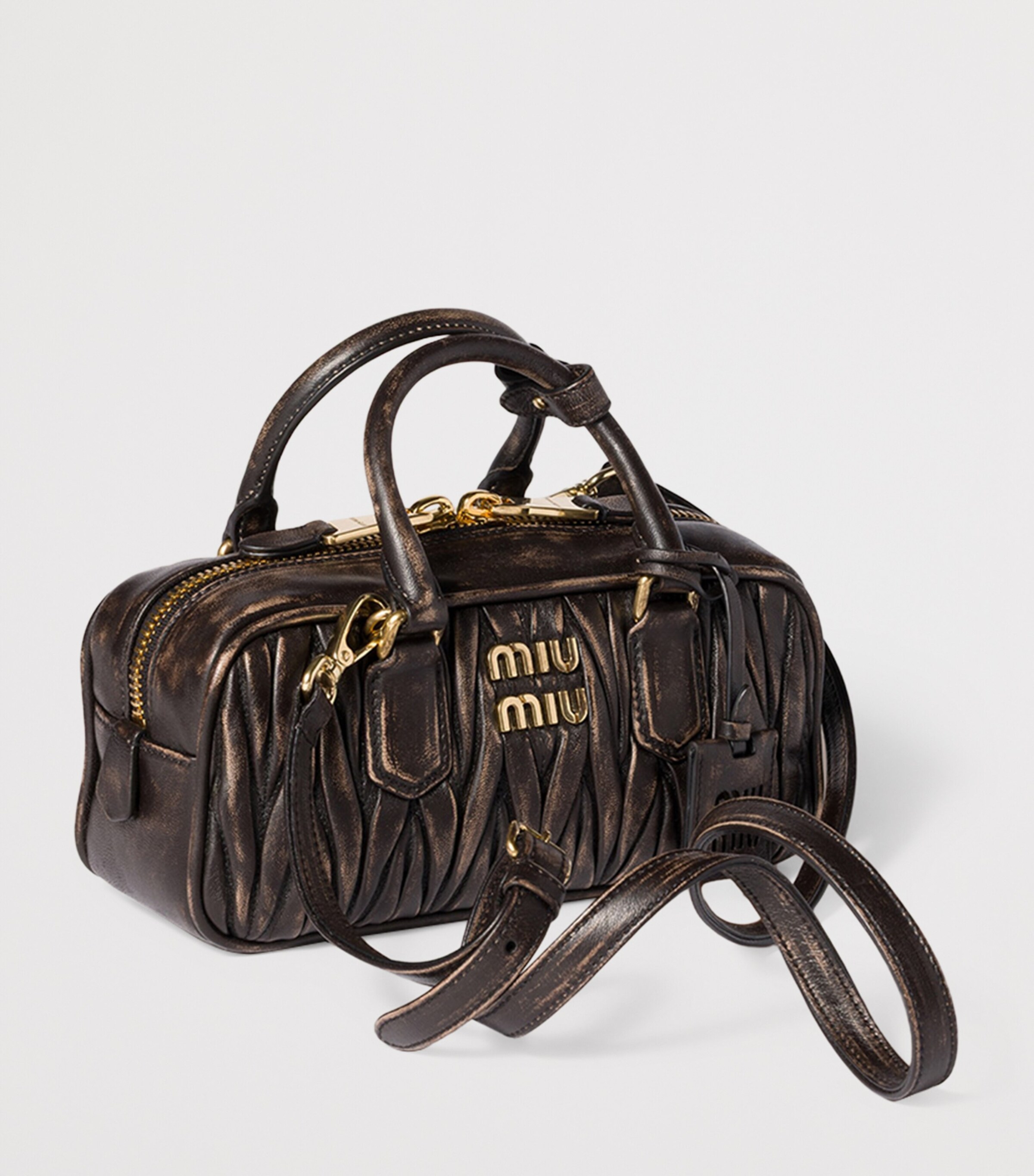 Miu Miu Matelass&amp;eacute; Leather Arcadie Top-Handle Bag