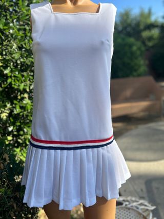 Gaun Tenis Poliester Vintage tahun 1970-an 