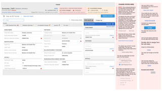 An annotated prototype created in UXPin for a healthcare platform [click the icon in the top-right to enlarge the image] 
