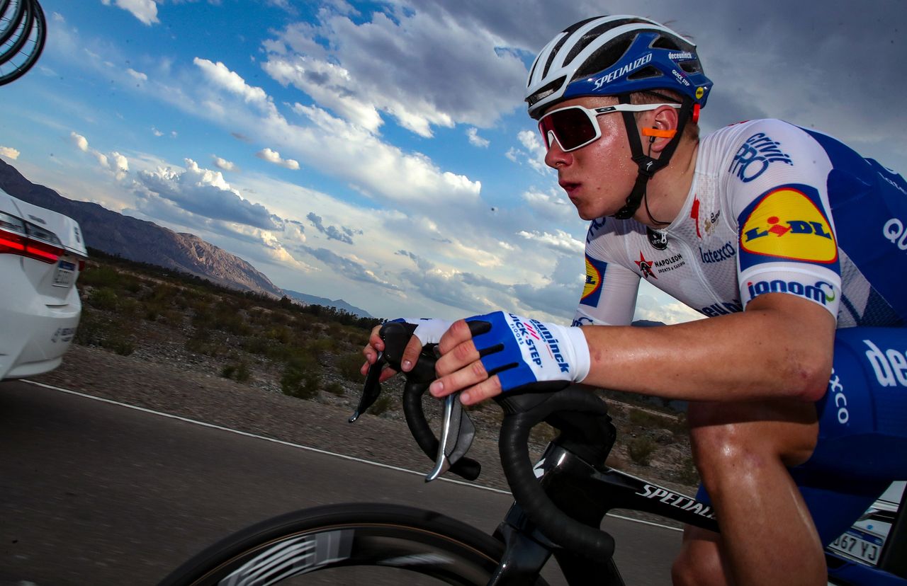 Deceuninck-QuickStep&rsquo;s Remco Evenepoel in action on stage 1 of the 2020 Vuelta a San Juan in Argentina