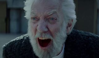 Donald Sutherland as President Snow in Hunger Games Mockingjay Part 2