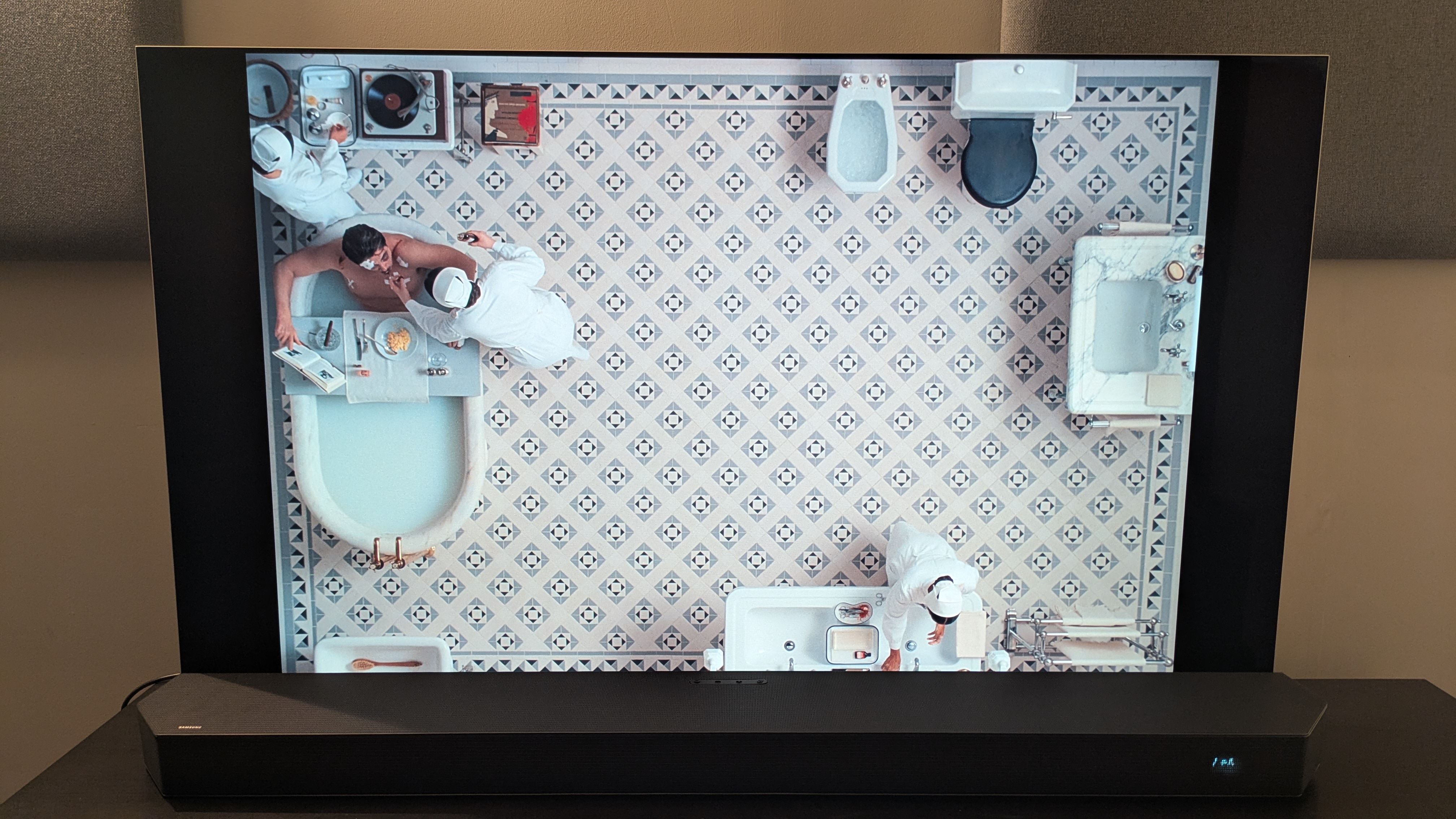 Shot from the Phoenician Scheme 4K Blu-ray on LG G5