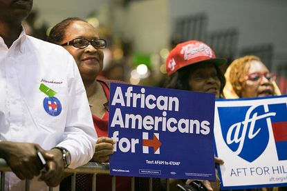 Hillary Clinton supporters at an "African Americans For Hillary" event.