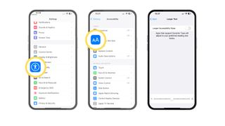 How change to larger font size on iOS