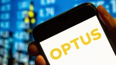 Optus logo appearing on a smartphone