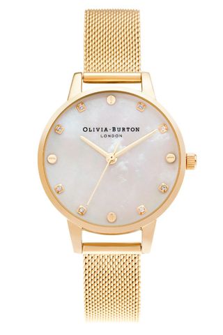 valentine's gifts for her - gold mesh bracelet strap watch